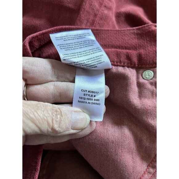 DAILY BLUE by ADRIANO GOLDSCHMIED Manya Corduroy Jeans Swing Burgundy Size 28 - Picture 7 of 12